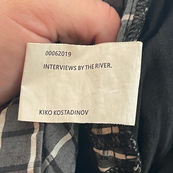 KIKO KOSTADINOV Grey White Check Cargo Pants In Lead Black Sz L - Picture 7 of 11